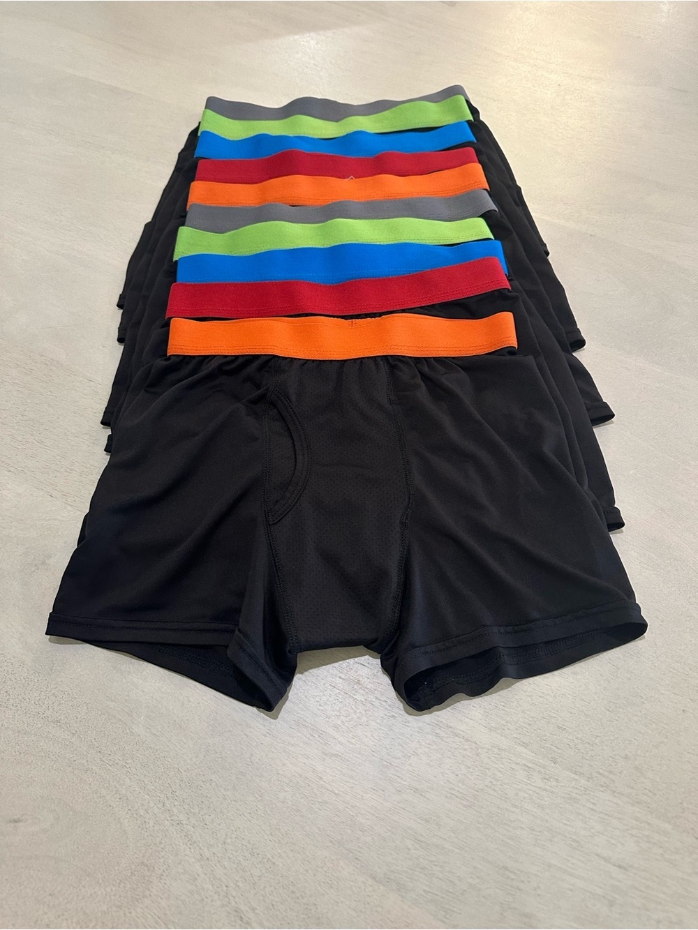 Athletic Works. Black Boxer Briefs with Assorted Bright Waistbands (10 pairs)